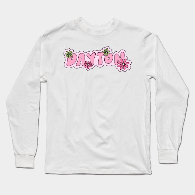 Dayton Ohio Pastel Floral Long Sleeve T-Shirt by Moon Ink Design